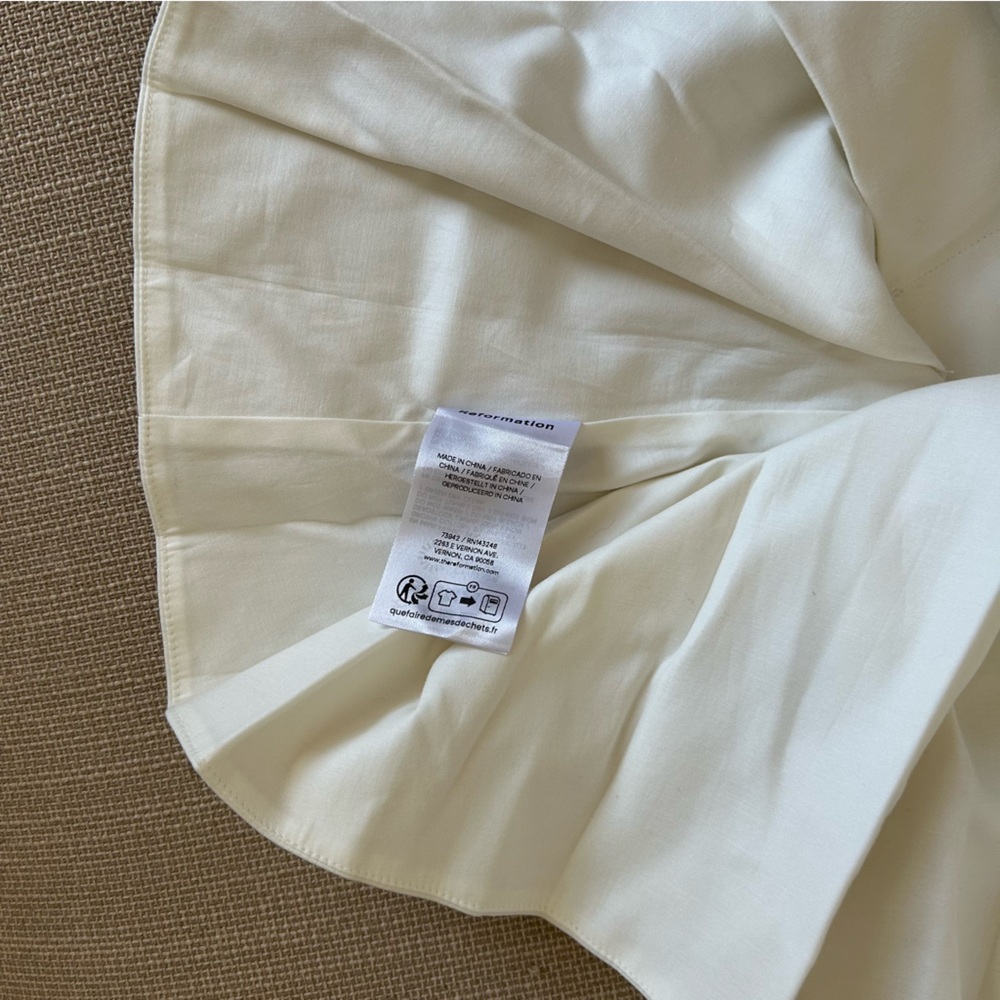 Reformation Ashlyn Top - White Ivory Beau Cocktail Cotton Causal Party - Picture 8 of 9